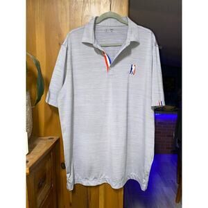 USAG U Suck At Golf Polo Shirt Men’s XL Embroidered Gray Stretch‎